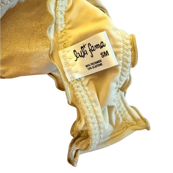 Luli Fama Shimmer Gold Ruffle Bikini Bottom 💛 - Picture 3 of 5